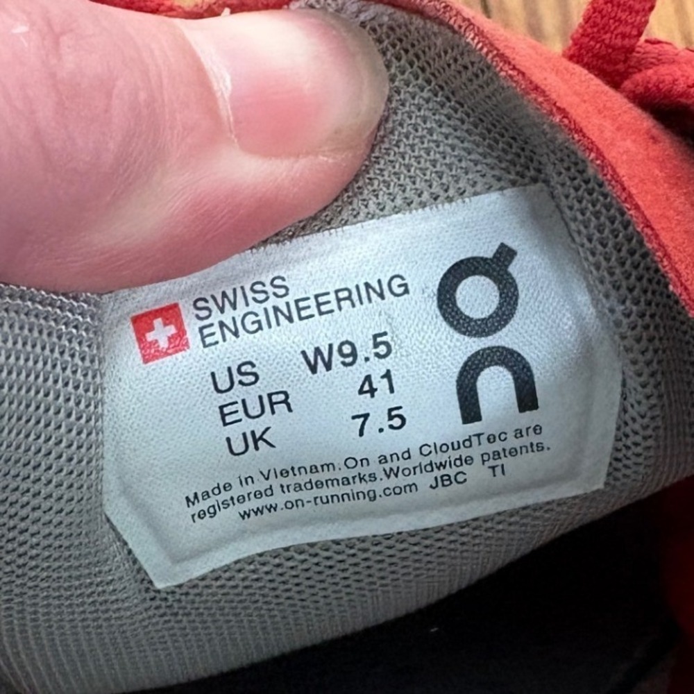 On Running Cloudflow Orange Rust White Sneakers W… - image 11